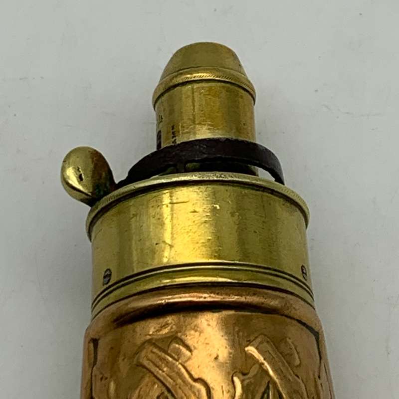 Antique Copper & Brass `Hawksley` Powder Flask