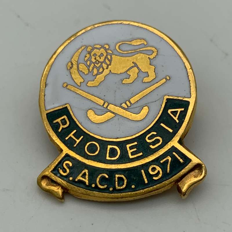 Rhodesia - Early Enamelled `Hockey` Badge (1971)