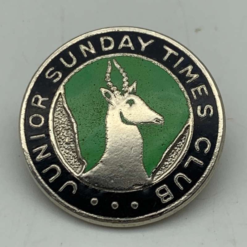 Vintage Enamelled `Junior Sunday Times Club` Badge