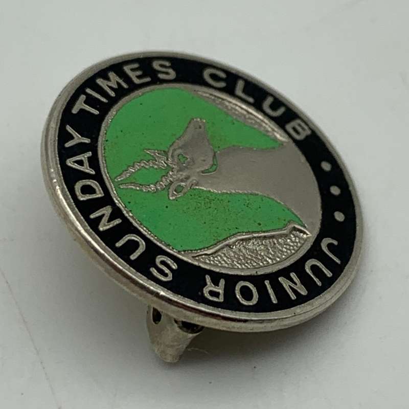 Vintage Enamelled `Junior Sunday Times Club` Badge