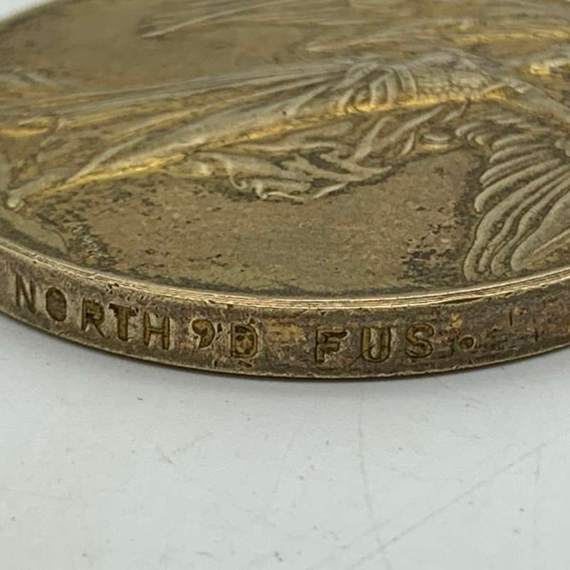 WW1 - Victory Medal to 'Pte J. Willis' (North'd Fusiliers)