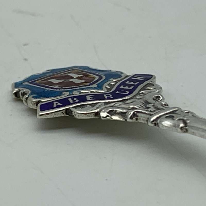 Solid Silver 'ABERDEEN' Enamelled Spoon (1947)