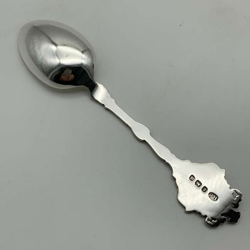 Antique Solid Silver 'Huddersfield' Enamelled Spoon (1908)