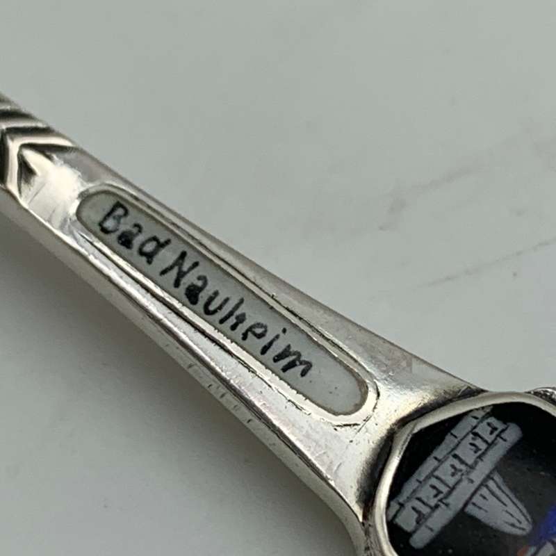 Vintage Solid Silver 'Bad Nauheim' Enamelled Spoon