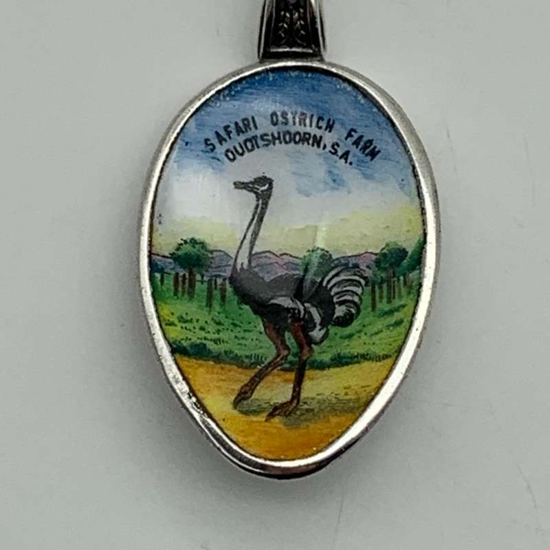 Early 'Oudtshoorn' Enamel Souvenir Spoon