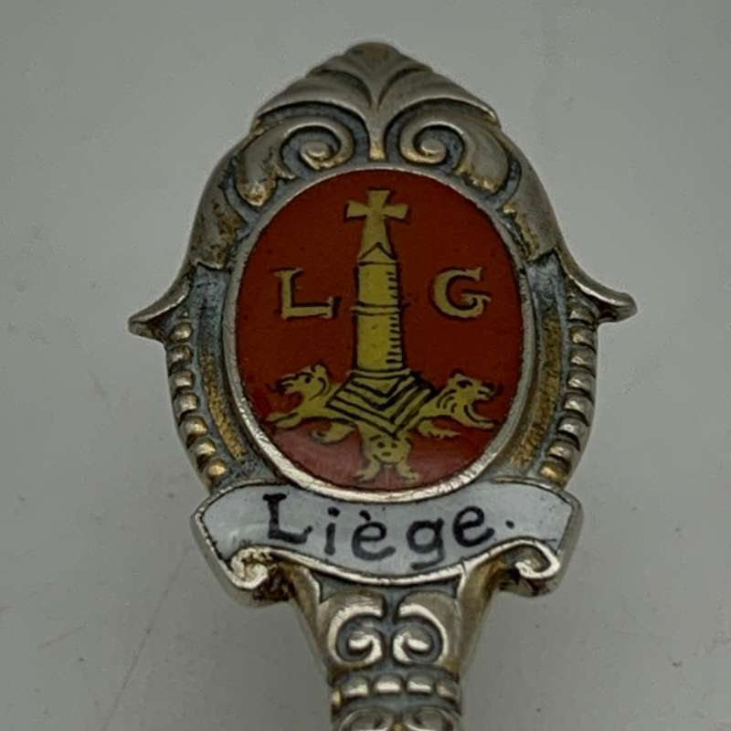 Early Liege 'Square Notger' Enamelled Souvenir Spoon