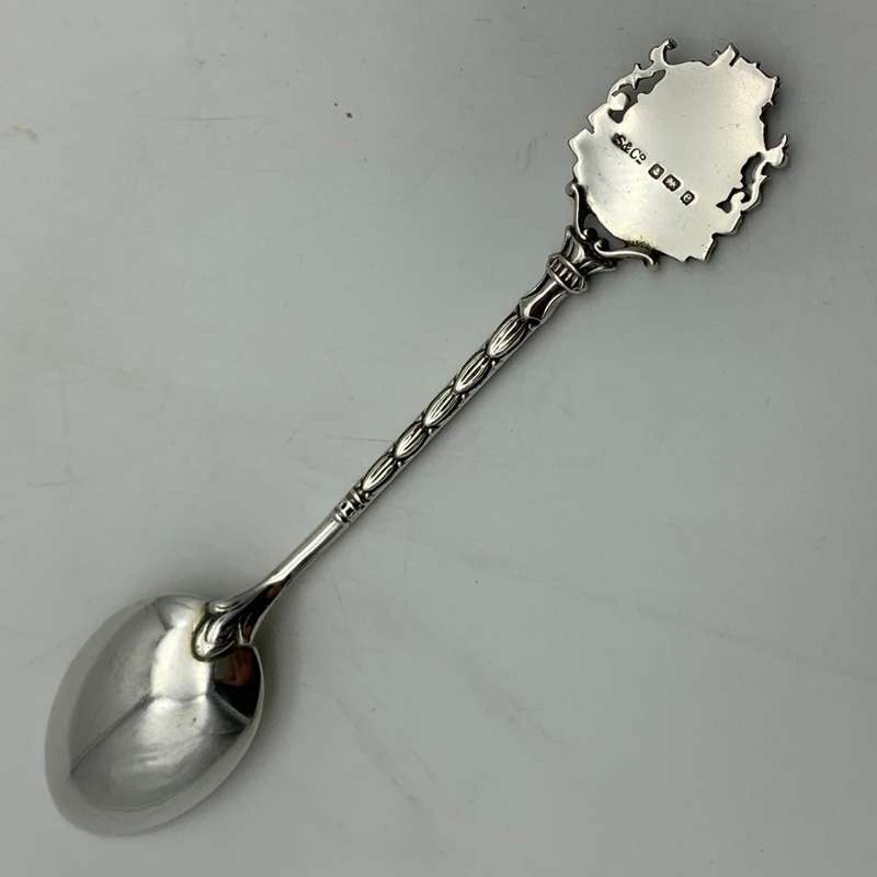 Antique Silver & Enamel 'Fleetwood' Souvenir Spoon (1904)