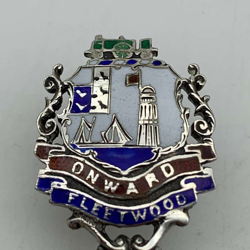 Antique Silver & Enamel 'Fleetwood' Souvenir Spoon (1904)