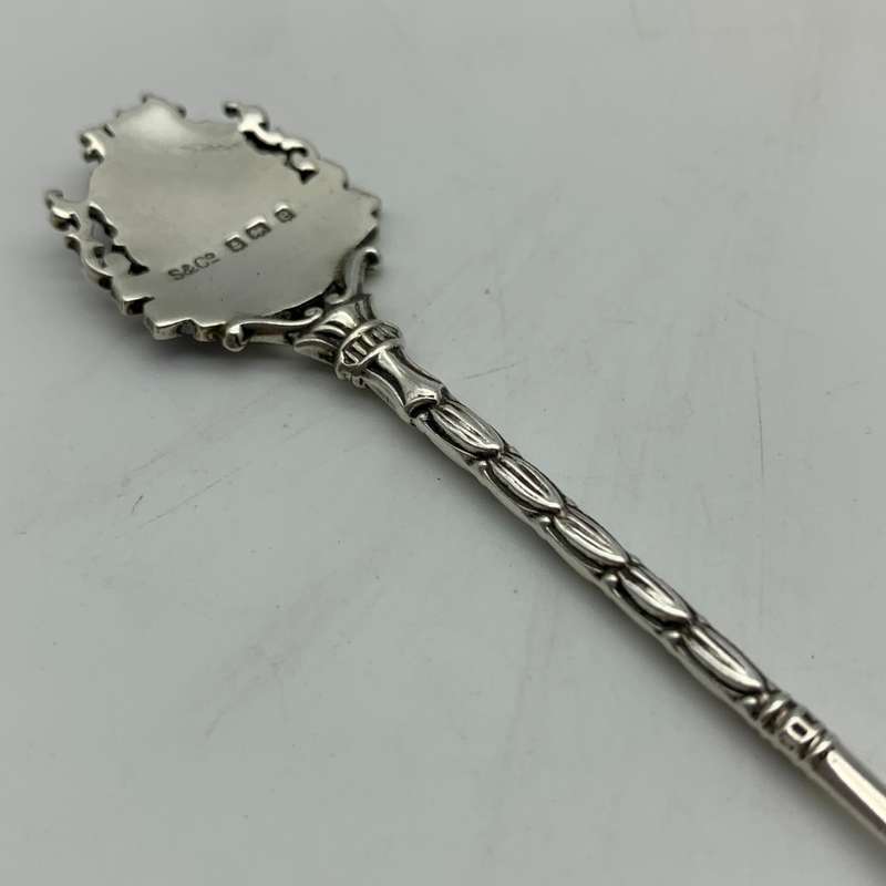 Antique Silver & Enamel 'Fleetwood' Souvenir Spoon (1904)