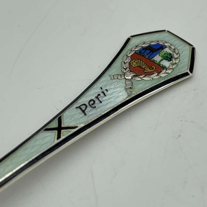 Silver & Enamel 'Lima - Plaza de Armas' Souvenir Spoon