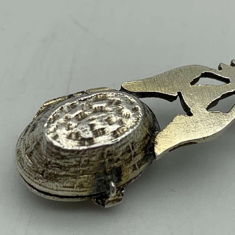 Silver & Enamel 'Egyptian' Souvenir Spoon (Hidden Basket)