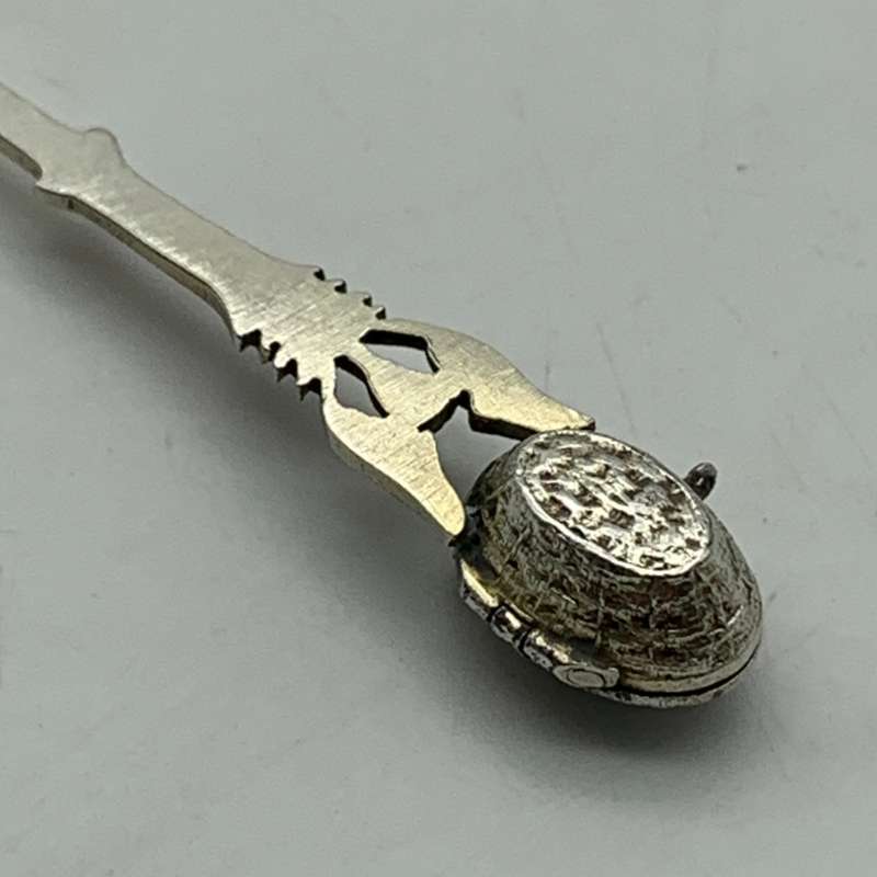 Silver & Enamel 'Egyptian' Souvenir Spoon (Hidden Basket)