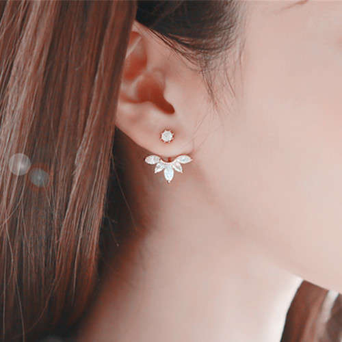 CRYSTAL FLOWER STUDS