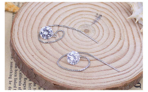 KOREAN CRYSTAL LONG EARRINGS