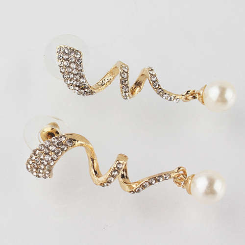 18 CARAT GOLD PLATED TWIRLEY EARRINGS