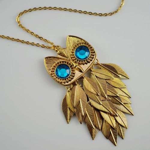 HOT SELLING GOLD LEAF OWL NECKLACE