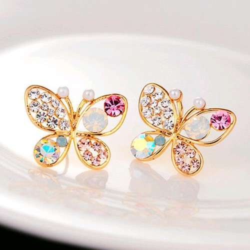 BRILLIANT COLORFUL BUTTERFLY STUDS