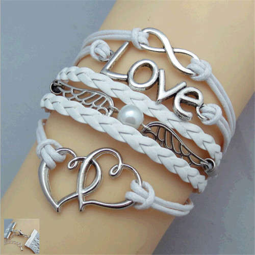 ENGRAVED EPIGRAM CHARM LEATHER BRACELET