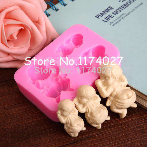 3D THREE BABY SUGAR CRAFT MOULD