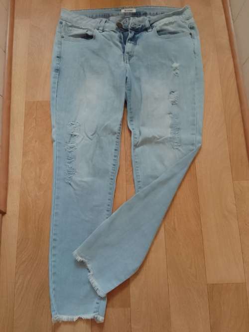 Light Blue Skinny Denim Jeans with Ripped Detail by RE/Woolworths - Good Condition!!