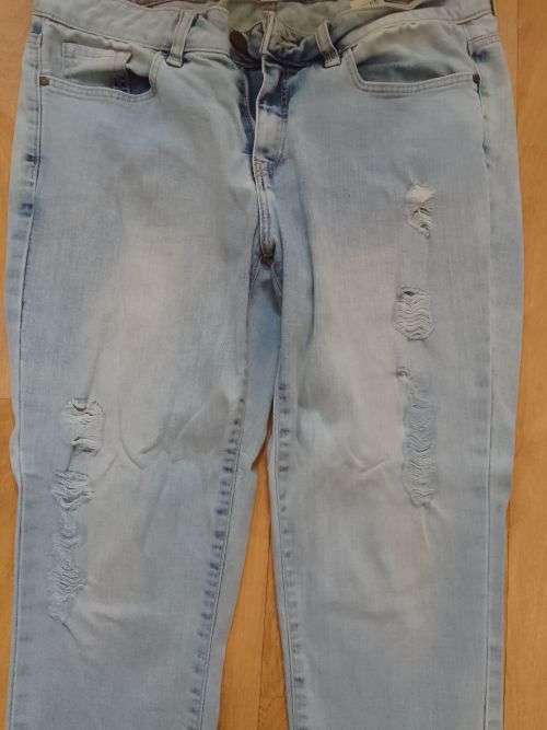 Light Blue Skinny Denim Jeans with Ripped Detail by RE/Woolworths - Good Condition!!