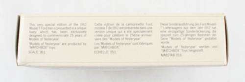 MATCHBOX Models of Yesteryear Y12-3 1912 Ford Model T Van 25 Years Silver Jubilee Variation 2
