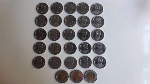 MANDELA SMILEYS LOT OF 25 PLUS MORE all coins combined for R2750.00 neg-- WOW !!!! ``free courier```