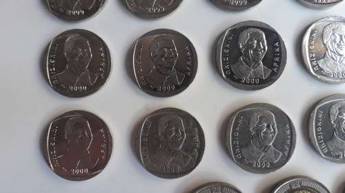 MANDELA SMILEYS LOT OF 25 PLUS MORE all coins combined for R2750.00 neg-- WOW !!!! ``free courier```