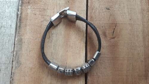 CELTIC LEATHER AND SILVER TYPE BRACELET, ''FREE COURIER'''