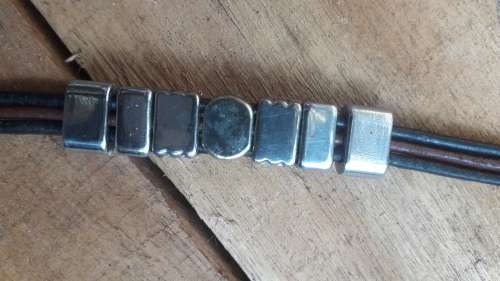 CELTIC LEATHER AND SILVER TYPE BRACELET, ''FREE COURIER'''