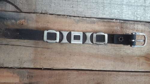 CELTIC LEATHER AND SILVER TYPE BRACELET, ''FREE COURIER'''