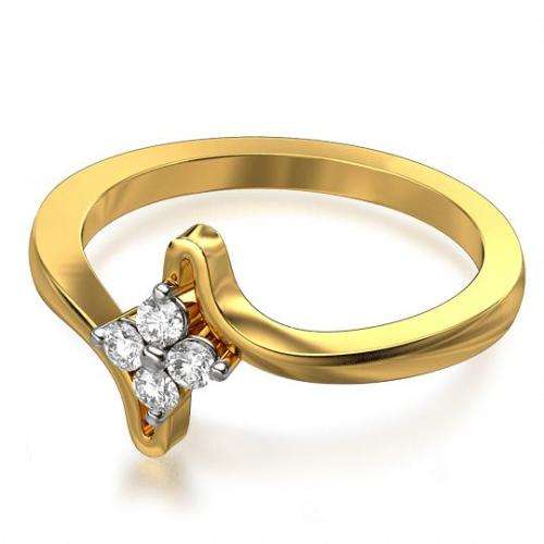 Certified 0.20 Tcw Real White Diamonds SI2 Clarity Yellow Gold Unique Wedding Ring at Free Shipping