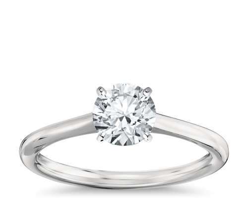 Certified Solitaire 0.70 Cts SI1 Clarity Round Natural White Gold Diamond Ring at Wholesale Price