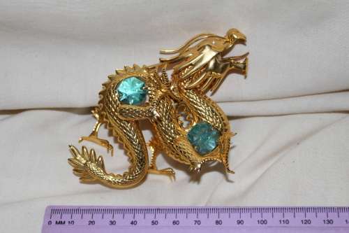 24kt gold plated Crystal Creations Dragon with Swarovski Crystal elements