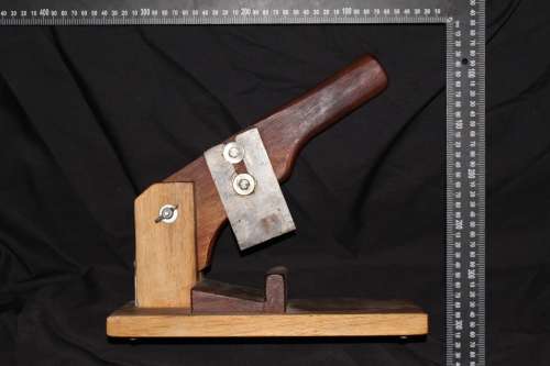 Vintage Large Handmade solid Kiaat Biltong Slicer With antique Stanley Blades