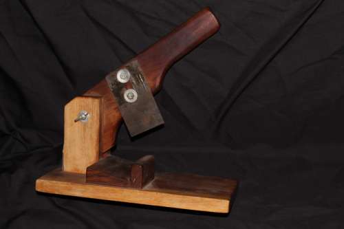 Vintage Large Handmade solid Kiaat Biltong Slicer With antique Stanley Blades