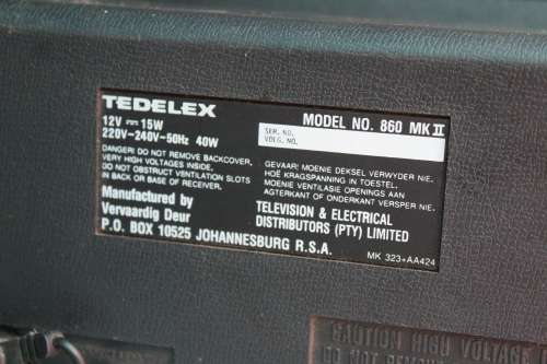 Vintage Tedelex 860 Black & White T.V (In working order)