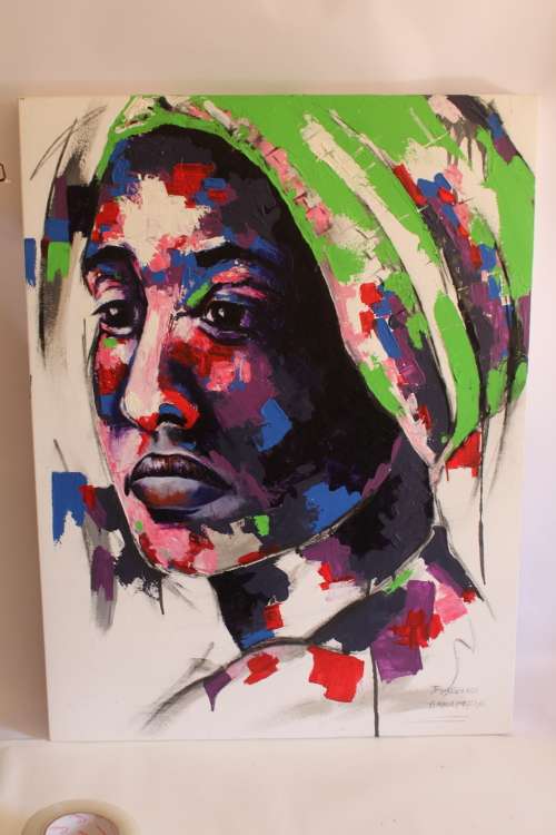 Original Oil on Canvas By South African Investment Artist Thabiso Dikamela 60cm x 80cm