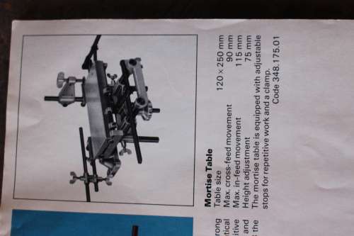 INCA.Table saw, Edge plainer & jointer, thicknesser planer & mortise table +extra parts +booklets