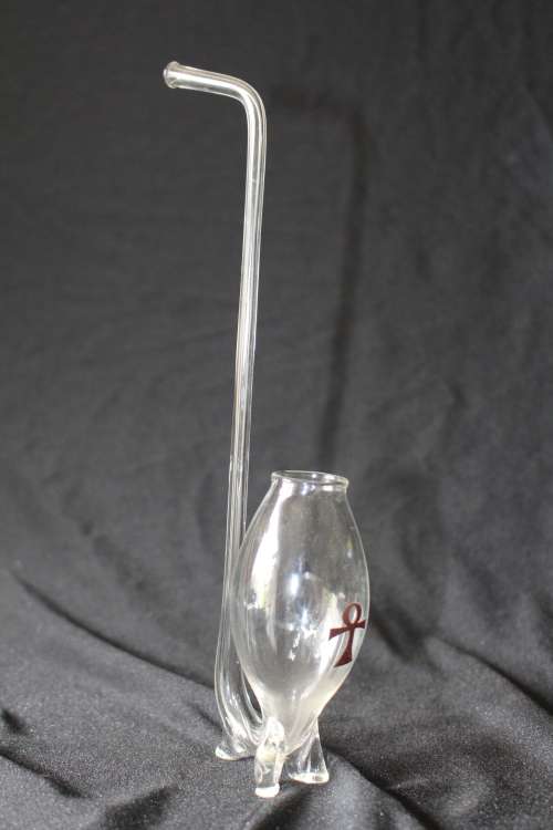 VINTAGE HAND BLOWN ARABIC BRANDY SIPPER 22CM TALL
