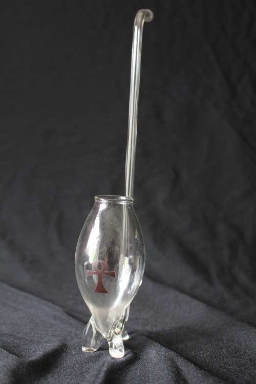VINTAGE HAND BLOWN ARABIC BRANDY SIPPER 22CM TALL
