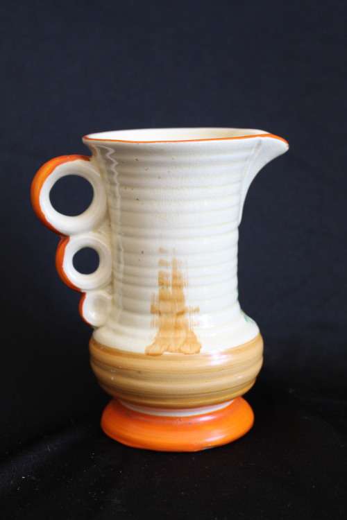 Beautiful Hand Painted, Art Deco, Wade Heath, Floral Water pitcher vase 13.5cm tall