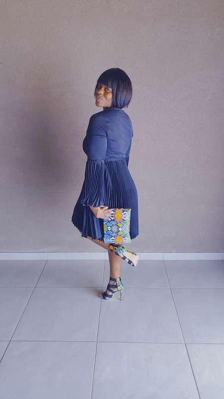 Black lantern sleeve dress