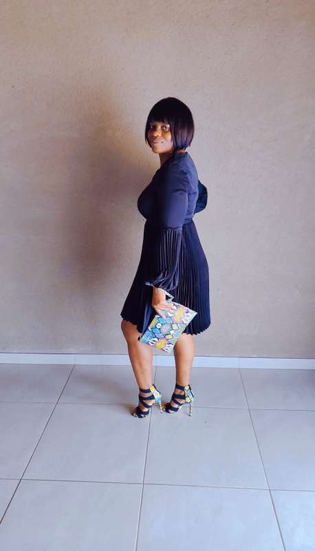 Black lantern sleeve dress