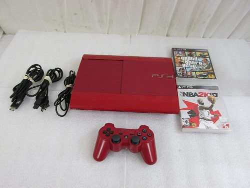 Playstation 3 Slim Red| 12GB Storage| 1 Controller| Free 2015 Game