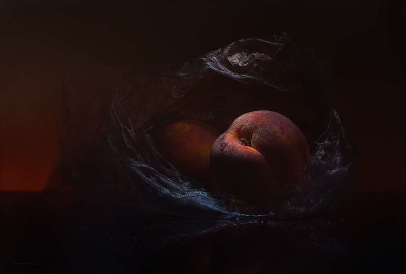 Peaches in plastic (warm palette) -  by Gerbrand van Heerden