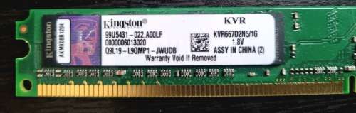 Kingston KVR667D2N5/1G 1GB DDR2 667Mhz Non ECC Memory Desktop RAM