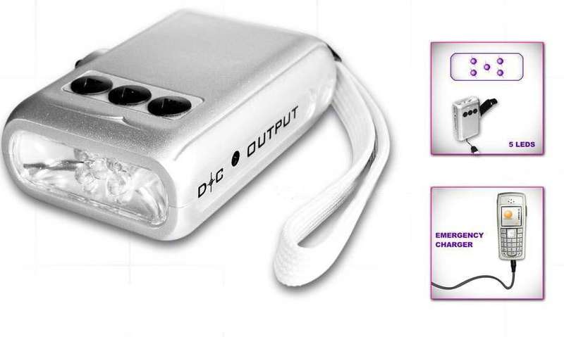 Wind Up Dynamo LED Torch & Cellphone Charger