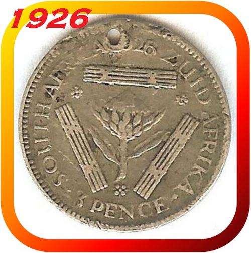 1926 3d - TICKEY - Three Pence with hole -- As per Scan