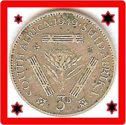 Bargain!!! 1949 3d SILVER THREEPENCE : TICKEY : SA UNION